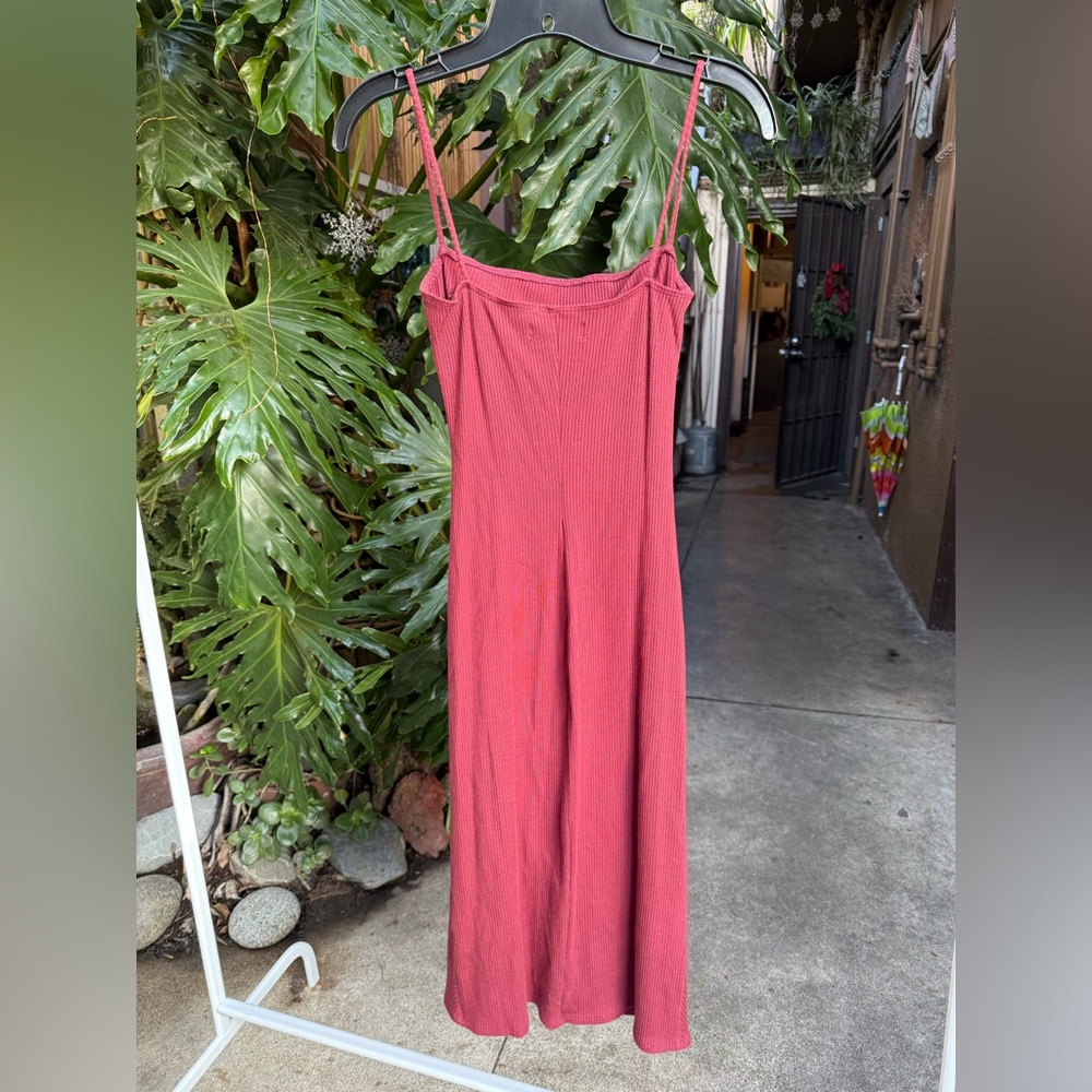 Reformation Formosa Ruched Ribbed Stretch Midi Red Dress Size Small - Picture 8 of 8